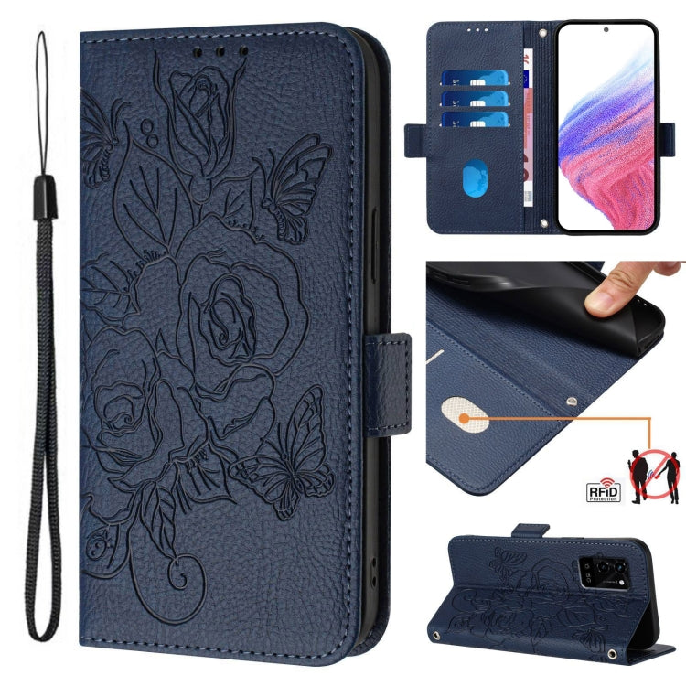 Embossed Rose RFID Anti-theft Leather Phone Case, Series 1