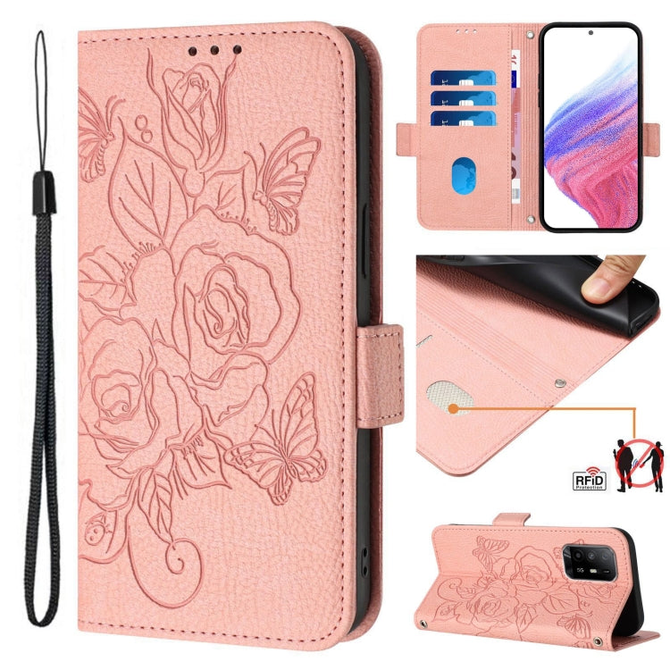 Embossed Rose RFID Anti-theft Leather Phone Case, Series 1