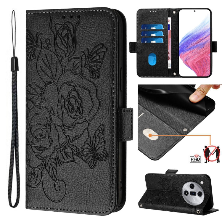 Embossed Rose RFID Anti-theft Leather Phone Case, Series 1