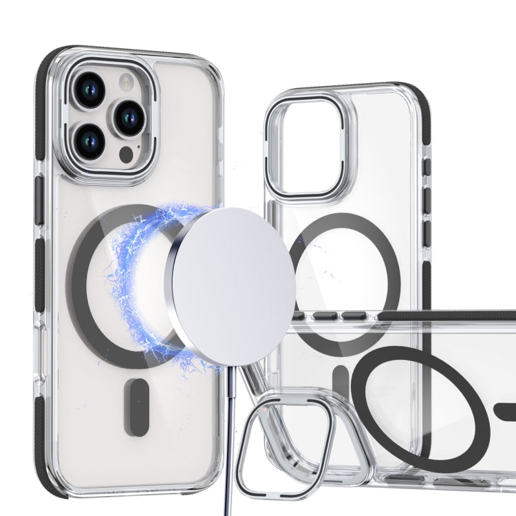 Dual-Color Clear Acrylic Hybrid TPU Lens Flip Holder MagSafe Phone Case, Series 1