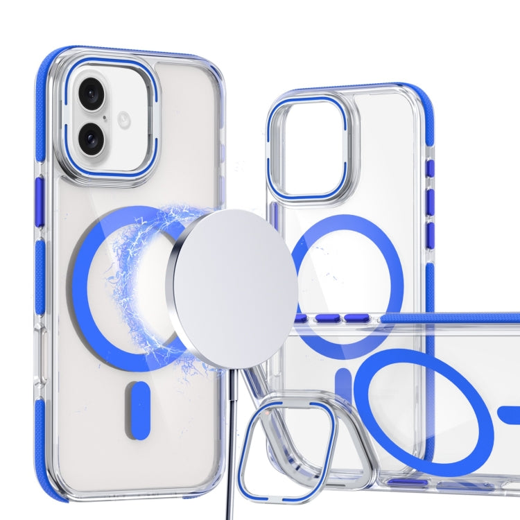 Dual-Color Clear Acrylic Hybrid TPU Lens Flip Holder MagSafe Phone Case, Series 1