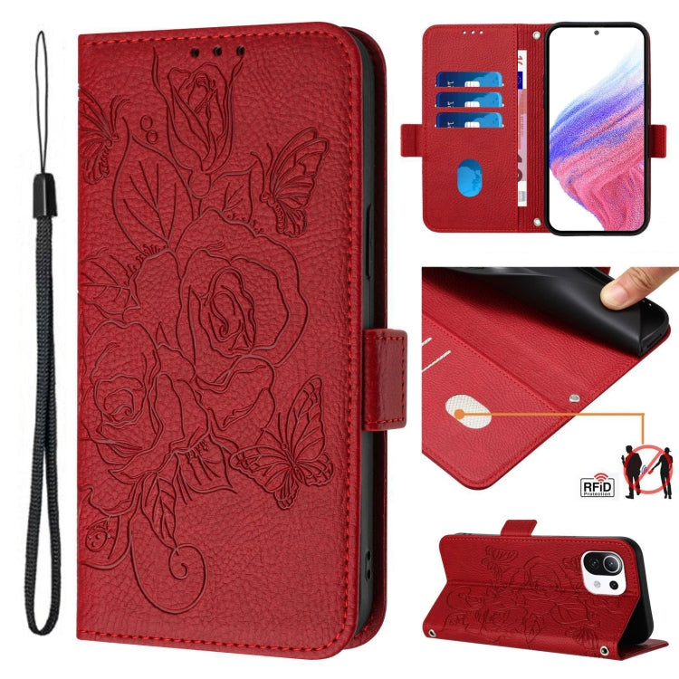 Embossed Rose RFID Anti-theft Leather Phone Case, Series 1