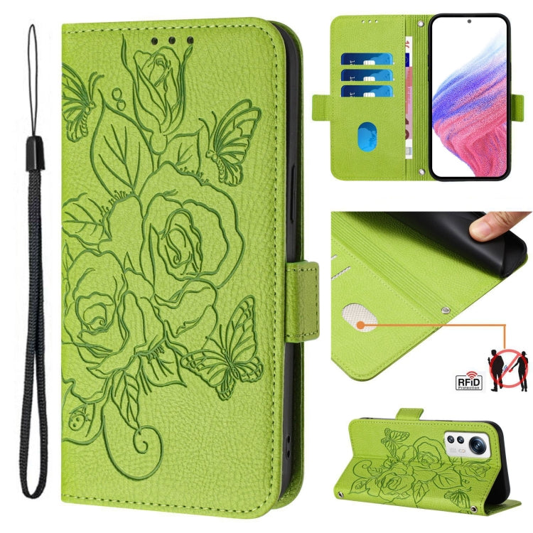 Embossed Rose RFID Anti-theft Leather Phone Case, For Xiaomi 13 5G, For Xiaomi 12S Ultra, For Xiaomi 12 Pro / 12S Pro, For Xiaomi 12 5G / 12X 5G / 12S 5G, For Xiaomi 12 Lite