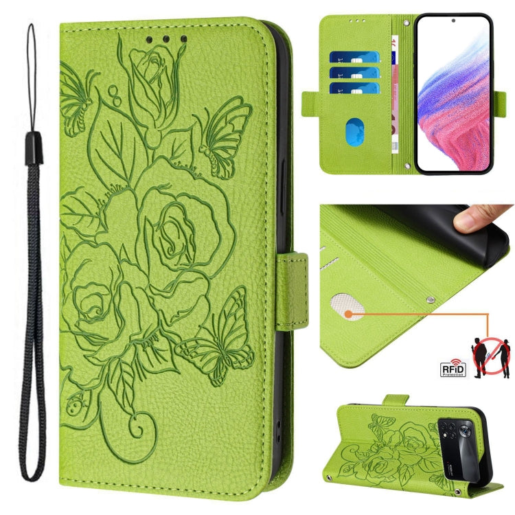 Embossed Rose RFID Anti-theft Leather Phone Case, Series 1