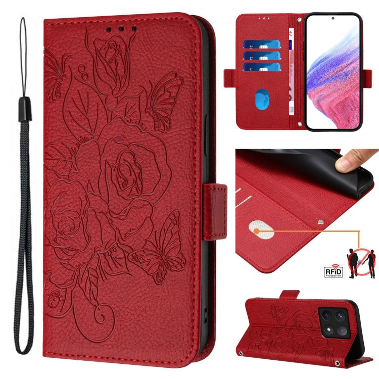 Embossed Rose RFID Anti-theft Leather Phone Case, Series 1