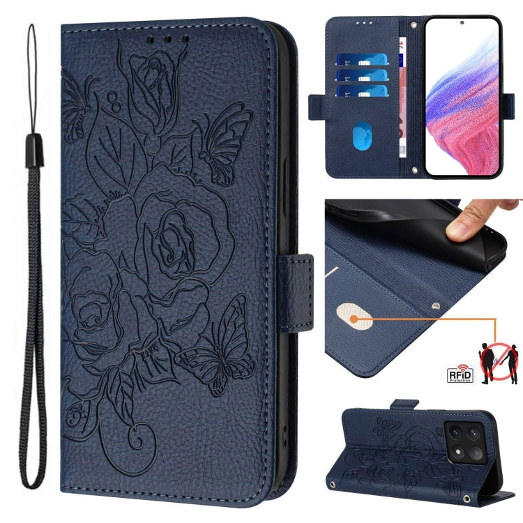 Embossed Rose RFID Anti-theft Leather Phone Case, Series 1