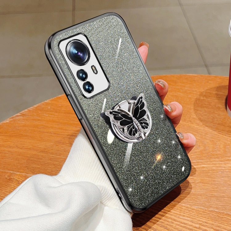 Plated Gradient Glitter Butterfly Holder TPU Phone Case, Series 1