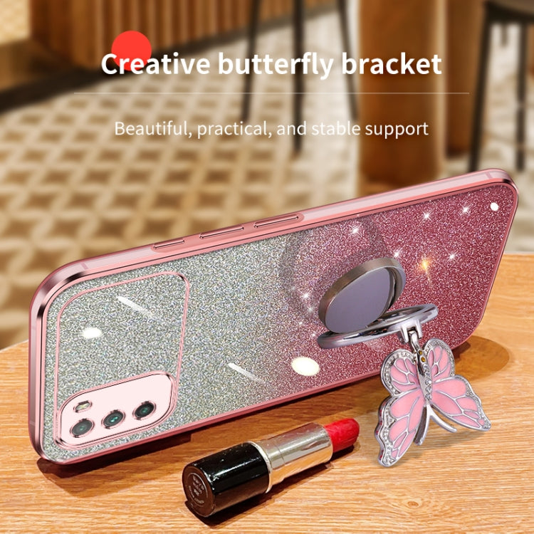 Plated Gradient Glitter Butterfly Holder TPU Phone Case, Series 1