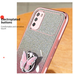 Plated Gradient Glitter Butterfly Holder TPU Phone Case, Series 1