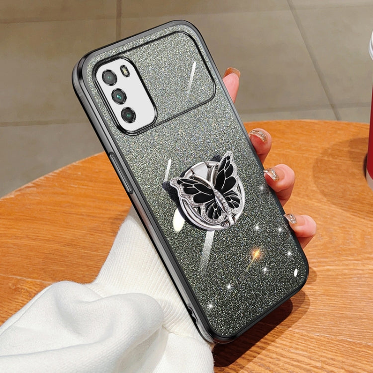 Plated Gradient Glitter Butterfly Holder TPU Phone Case, Series 1