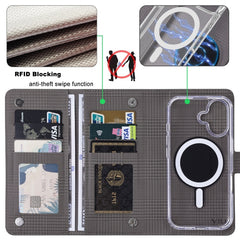 ViLi GHA-C Series RFID MagSafe Magnetic Flip Leather Phone Case, Series 1