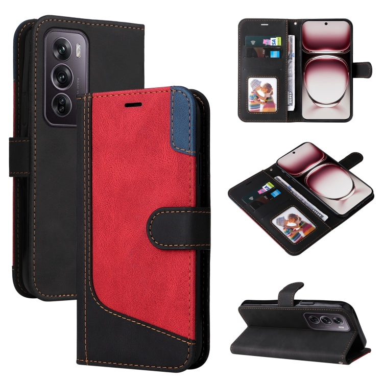 Three Color Splicing Leather Phone Case