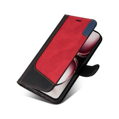 Three Color Splicing Leather Phone Case