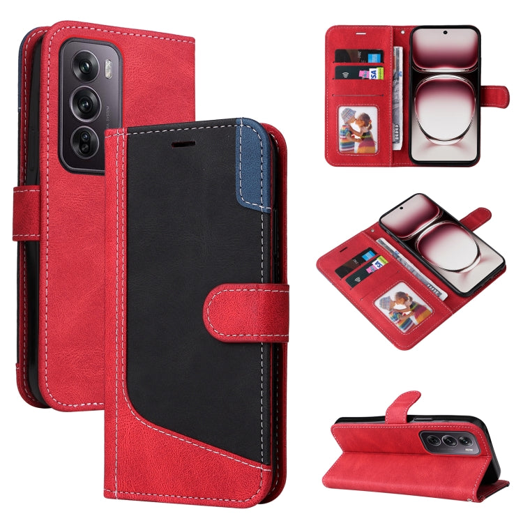 Three Color Splicing Leather Phone Case