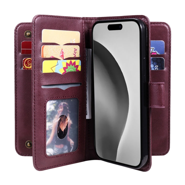 Multi-Function Wallet 10 Card Slots Leather Phone Case