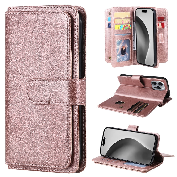 Multi-Function Wallet 10 Card Slots Leather Phone Case