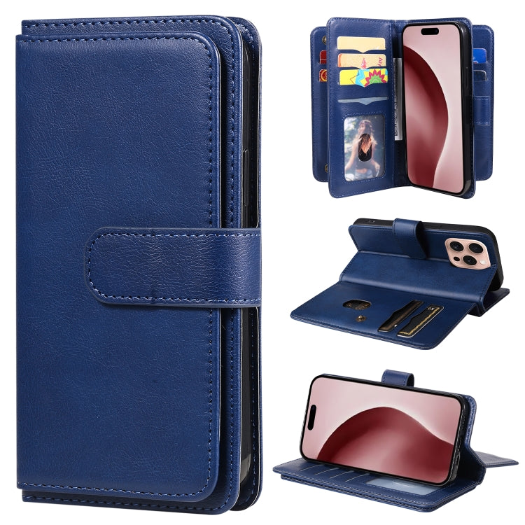 Multi-Function Wallet 10 Card Slots Leather Phone Case