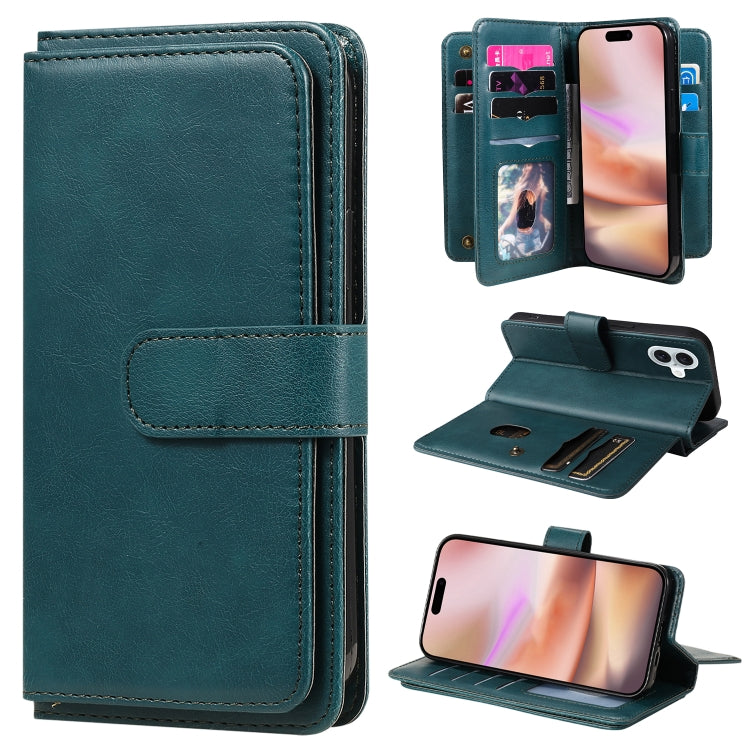 Multi-Function Wallet 10 Card Slots Leather Phone Case