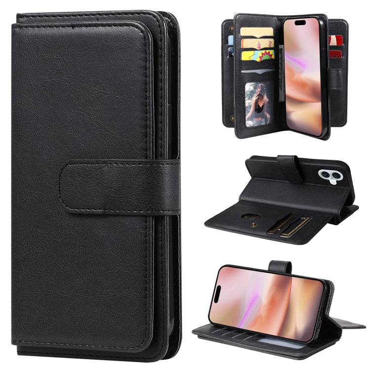 Multi-Function Wallet 10 Card Slots Leather Phone Case