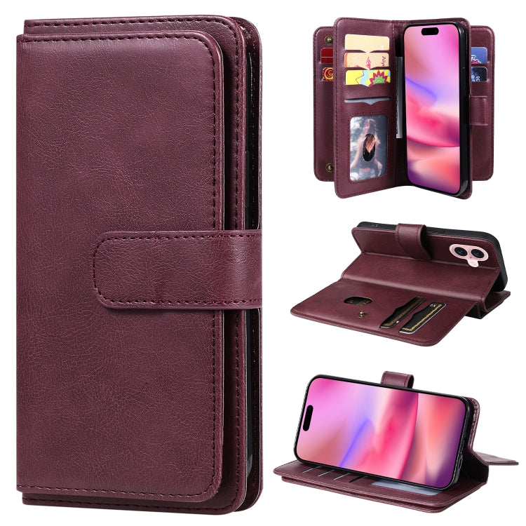 Multi-Function Wallet 10 Card Slots Leather Phone Case