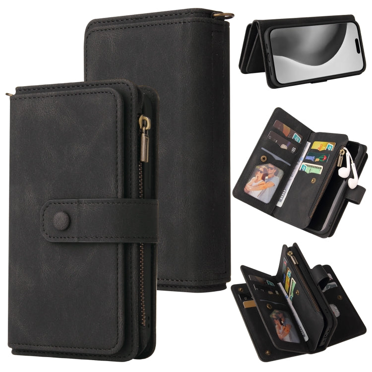 Skin Feel Multi Card Slots Zipper Wallet Leather Phone Case