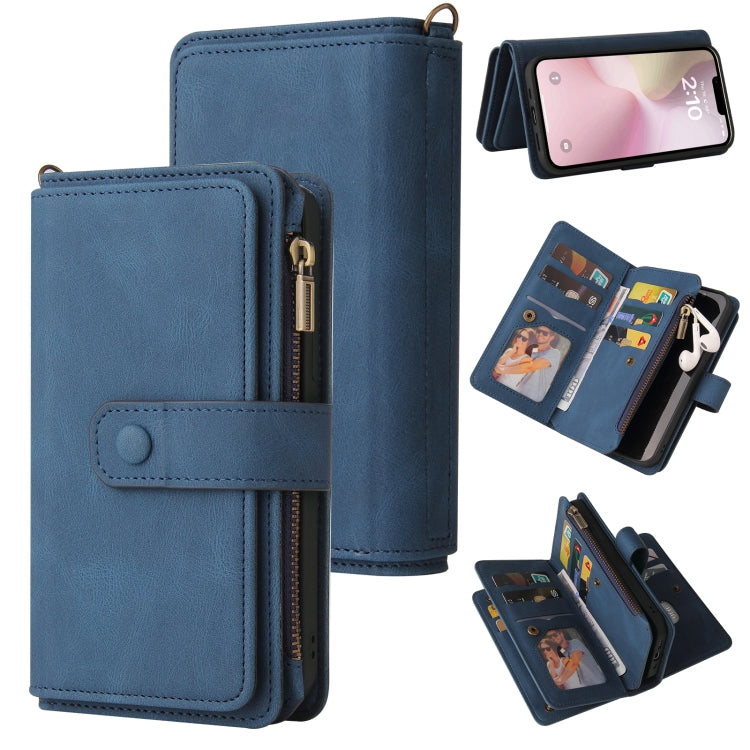 Skin Feel Multi Card Slots Zipper Wallet Leather Phone Case