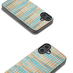 Black Frame Color Lattice Texture PU Phone Case