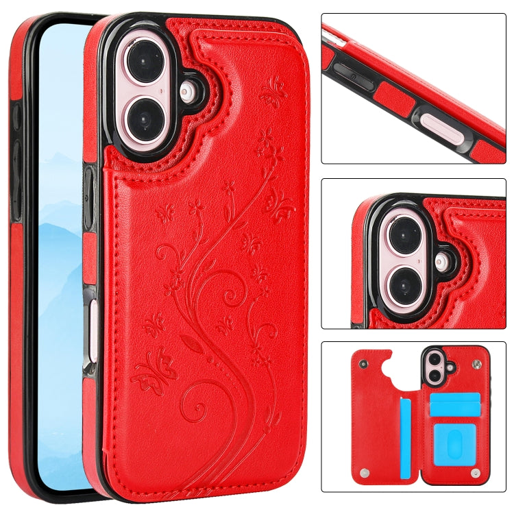 Double Buckle Butterfly Embossing PU Phone Case, Series 1