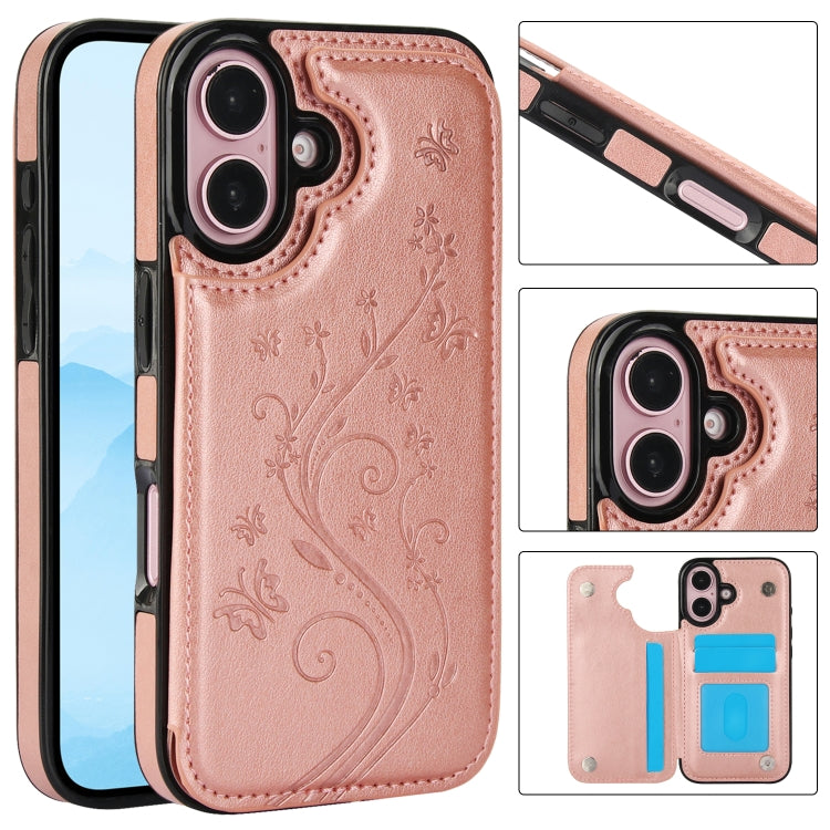 Double Buckle Butterfly Embossing PU Phone Case, Series 1