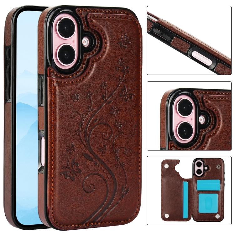 Double Buckle Butterfly Embossing PU Phone Case, Series 1