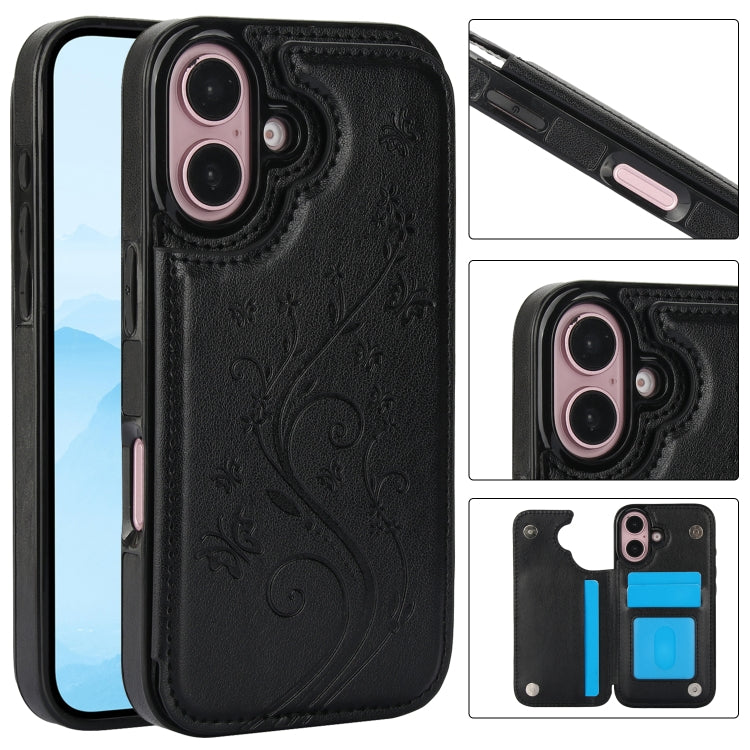 Double Buckle Butterfly Embossing PU Phone Case, Series 1