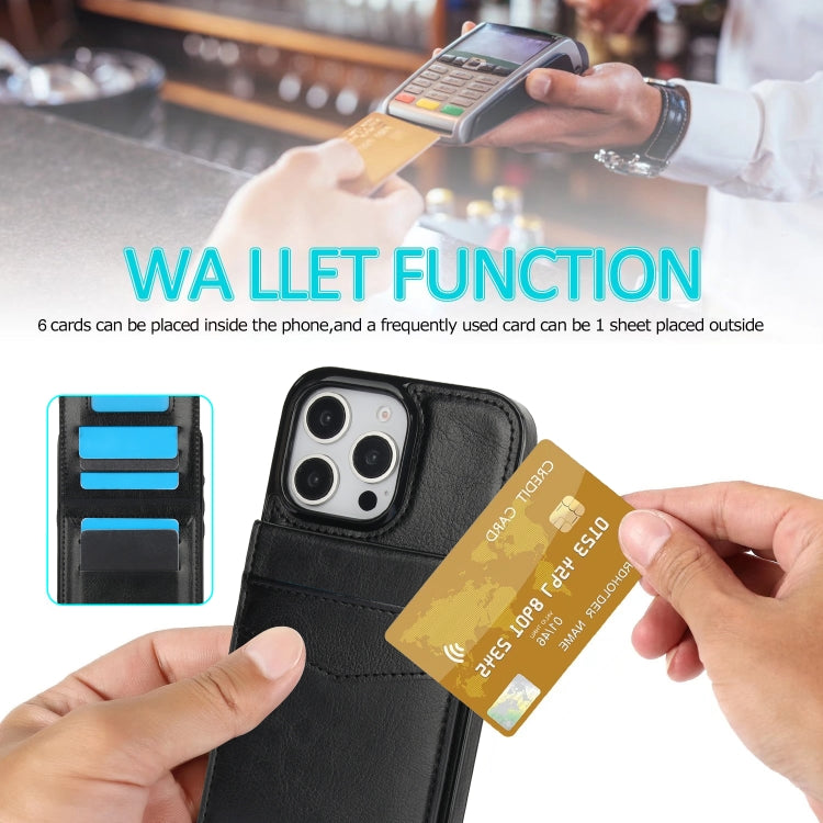 Solid Color Card Slots Bracket PU Phone Case