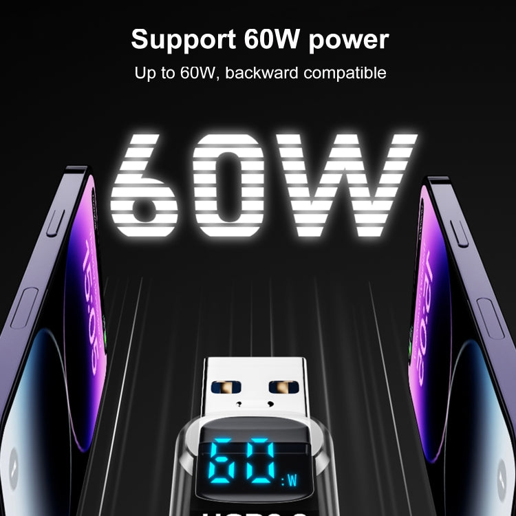 60W 10Gbps Intelligent Digital Display Fast Charge Adapter