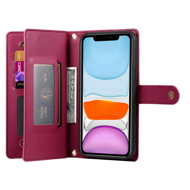 Nine Card-slot Zipper Wallet Bag Leather Phone Case, Series 1