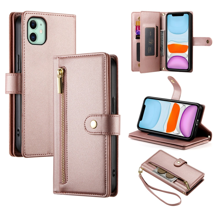 Nine Card-slot Zipper Wallet Bag Leather Phone Case, Series 1