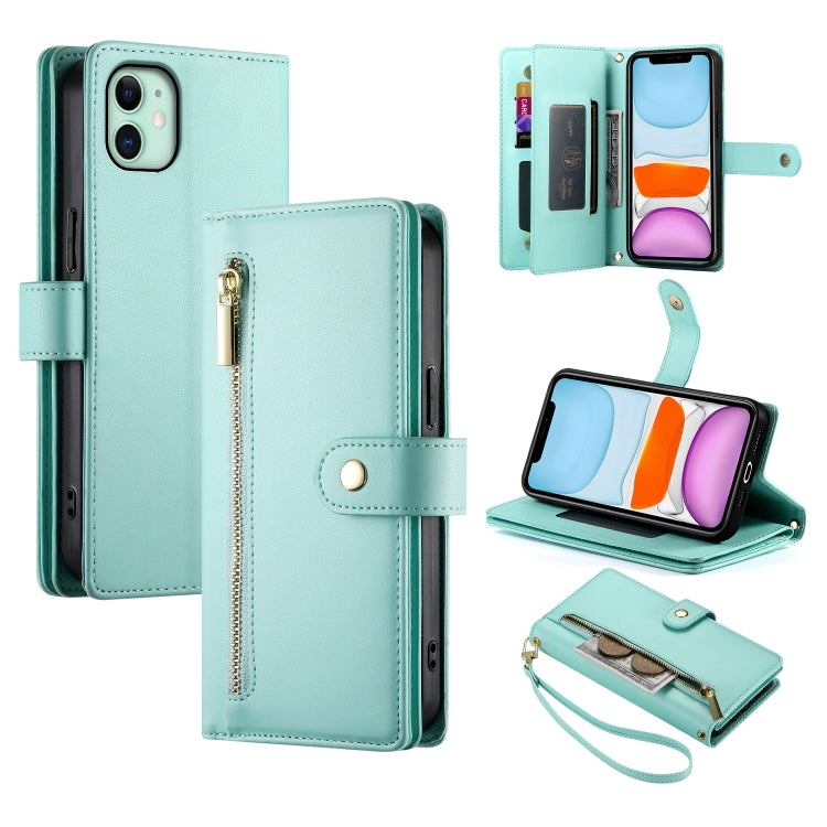 Nine Card-slot Zipper Wallet Bag Leather Phone Case, Series 1