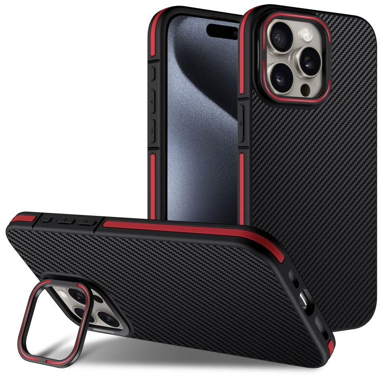 Carbon Fiber Texture Lens Holder TPU Phone Case, Series 1