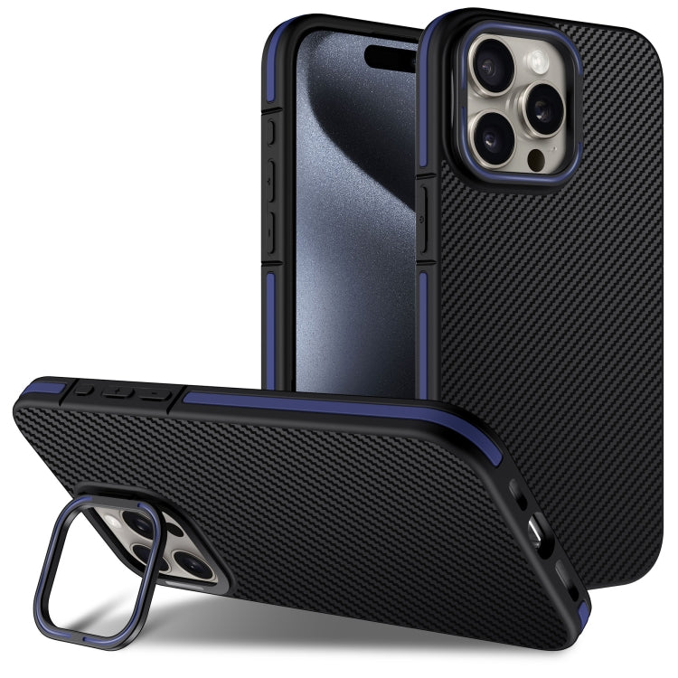 Carbon Fiber Texture Lens Holder TPU Phone Case, Series 1