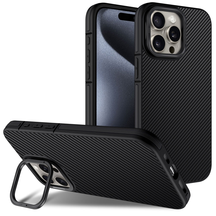 Carbon Fiber Texture Lens Holder TPU Phone Case, Series 1