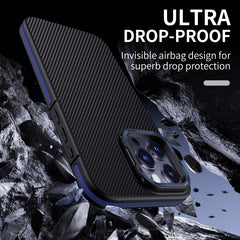 Carbon Fiber Texture Lens Holder TPU Phone Case, Series 1