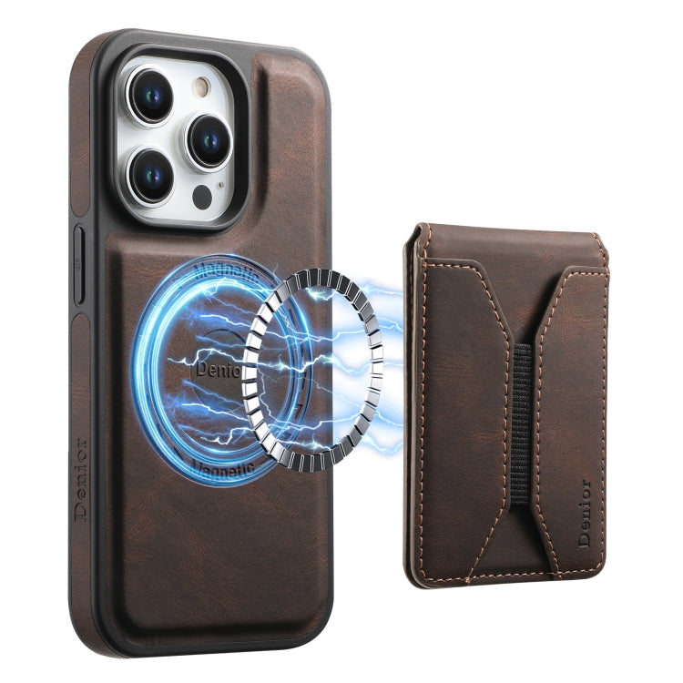 Denior D17 Skin Feel MagSafe Detachable Card Slot Phone Case, For iPhone 16 Pro Max, For iPhone 16 Pro, For iPhone 16 Plus, For iPhone 16, For iPhone 15 Pro Max, For iPhone 15 Pro, For iPhone 15 Plus / 14 Plus, For iPhone 15
