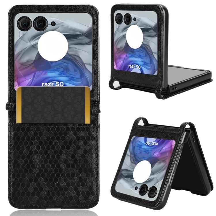 Honeycomb Dot Texture Card Slot Leather Phone Case