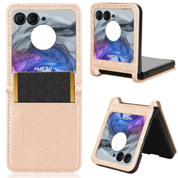 Honeycomb Dot Texture Card Slot Leather Phone Case