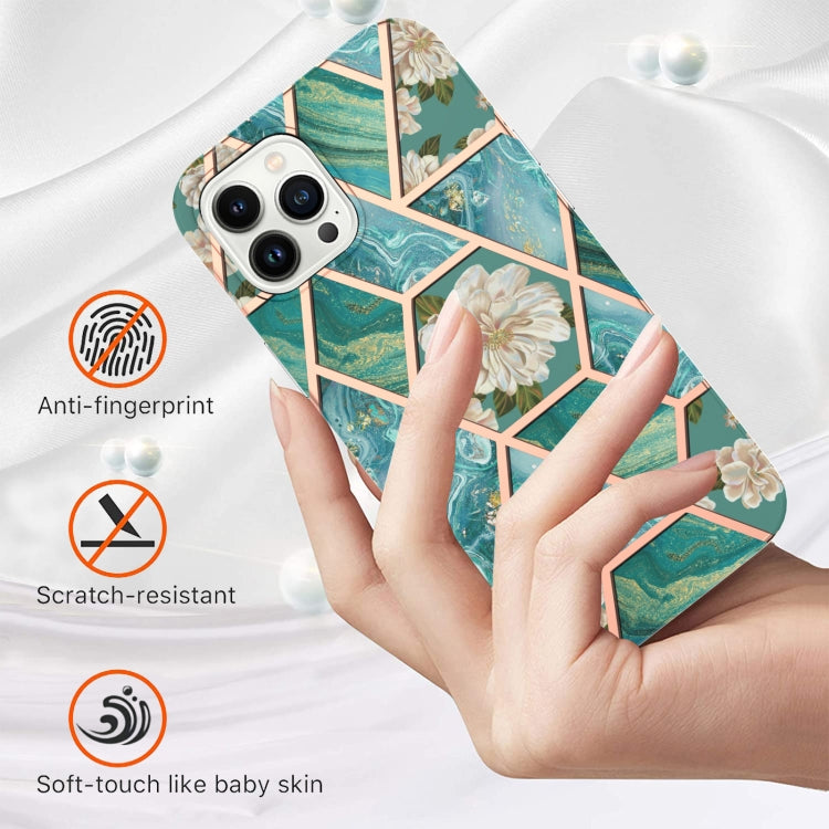 Splicing Marble Flower IMD TPU Phone Case