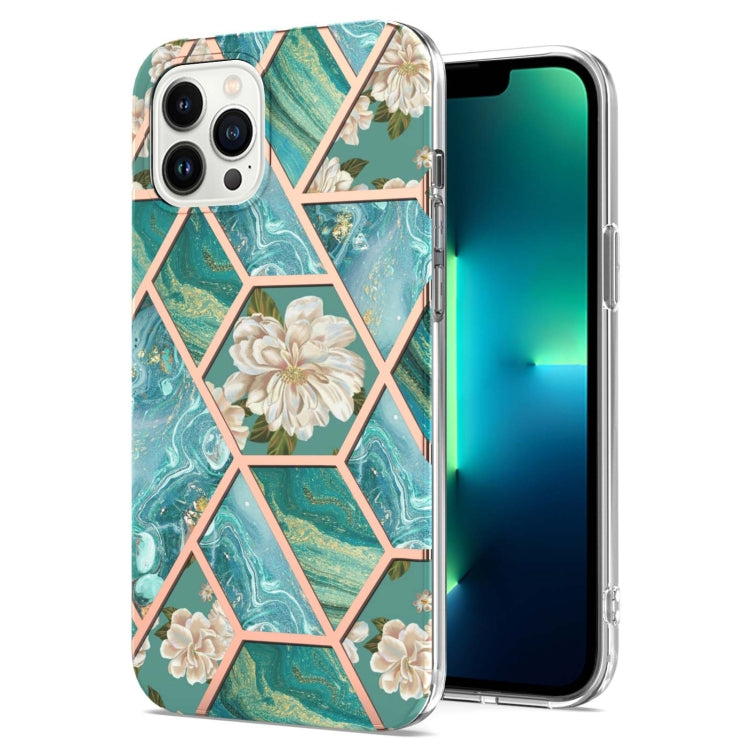 Splicing Marble Flower IMD TPU Phone Case