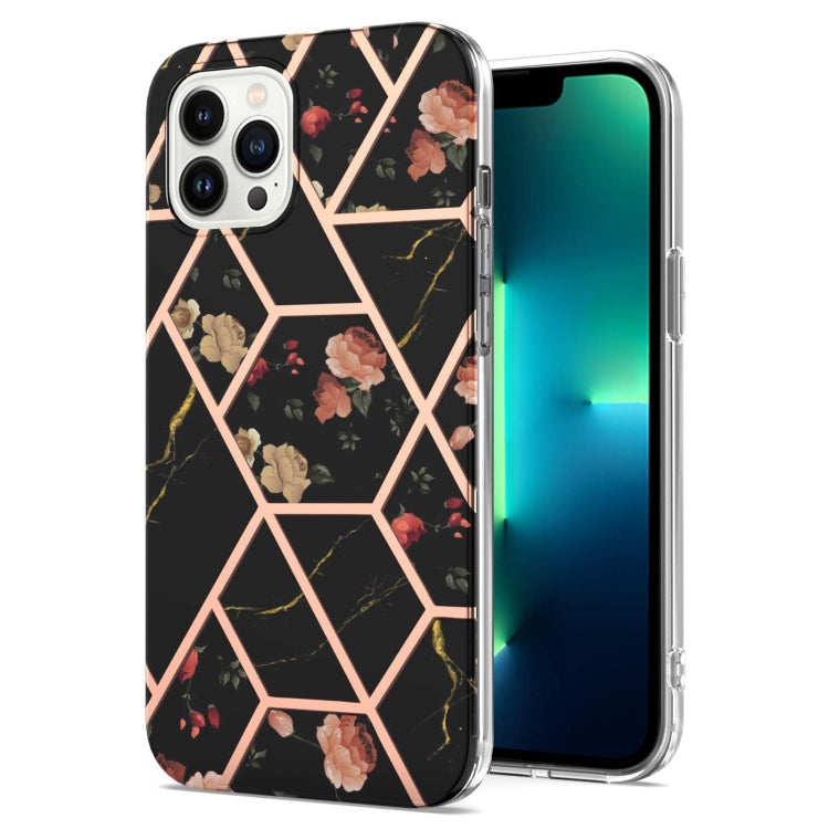 Splicing Marble Flower IMD TPU Phone Case