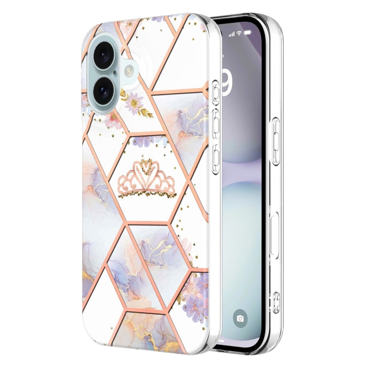 Splicing Marble Flower IMD TPU Phone Case