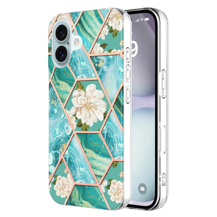 Splicing Marble Flower IMD TPU Phone Case