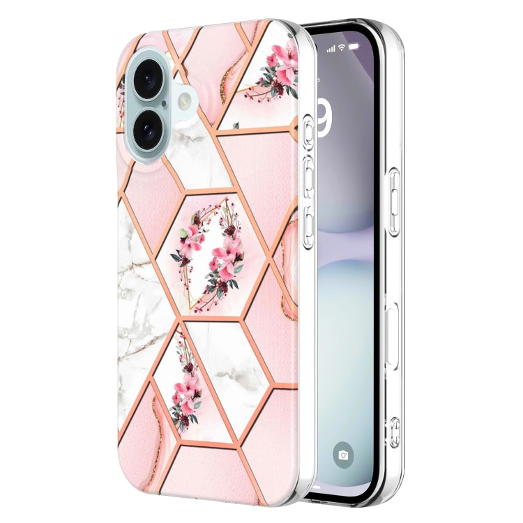 Splicing Marble Flower IMD TPU Phone Case