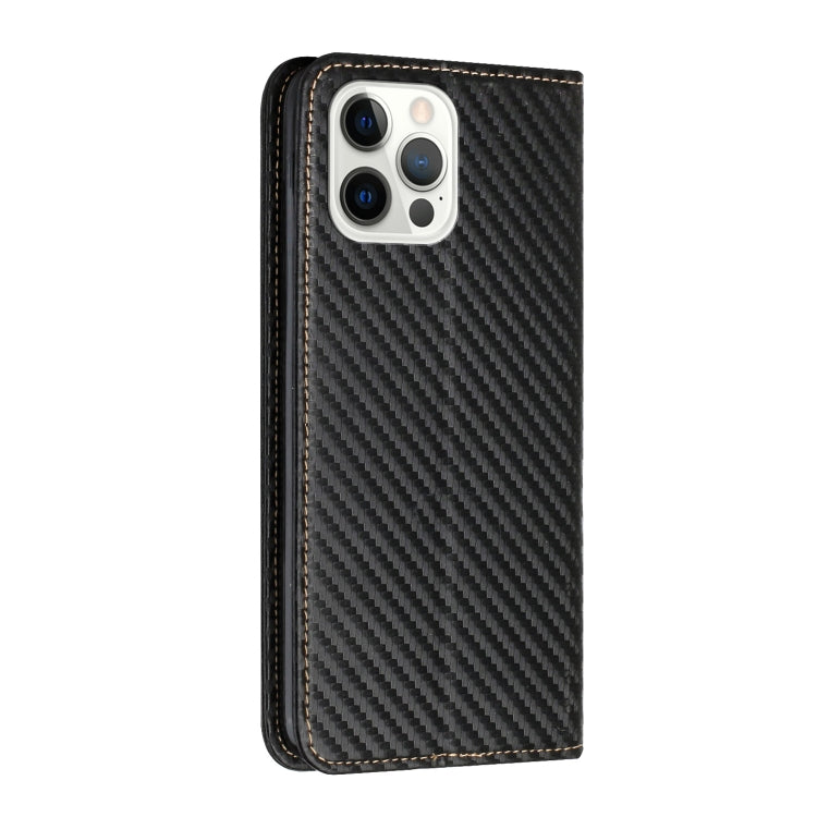 Carbon Fiber Texture Magnetic Flip Leather Phone Case